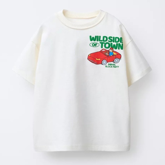 Zara Cream Wild Side Graphic Tee - Picture 4 of 4
